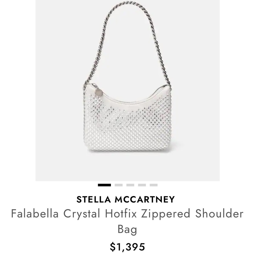 STELLA MCCARTNEY Falabella Crystal Hotfix Zippered Mesh Shoulder RETAIL 1,395 - Picture 2 of 12